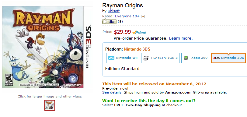 Rayman Origins Amazon