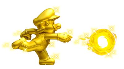 Golden Mario, en la carátula reversible de New Super Mario Bros 2