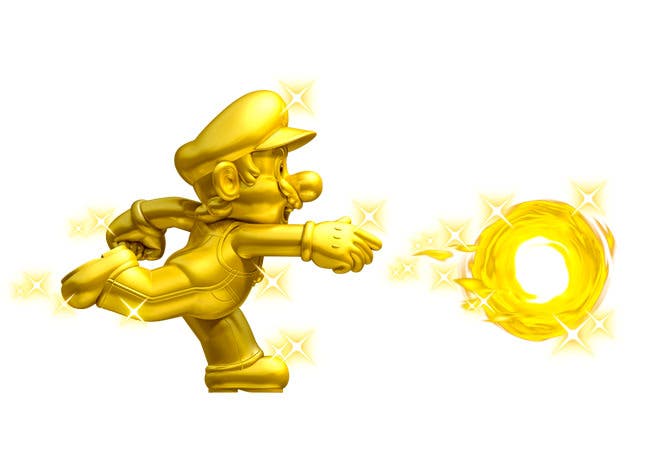 Golden Mario, en la carátula reversible de New Super Mario Bros 2