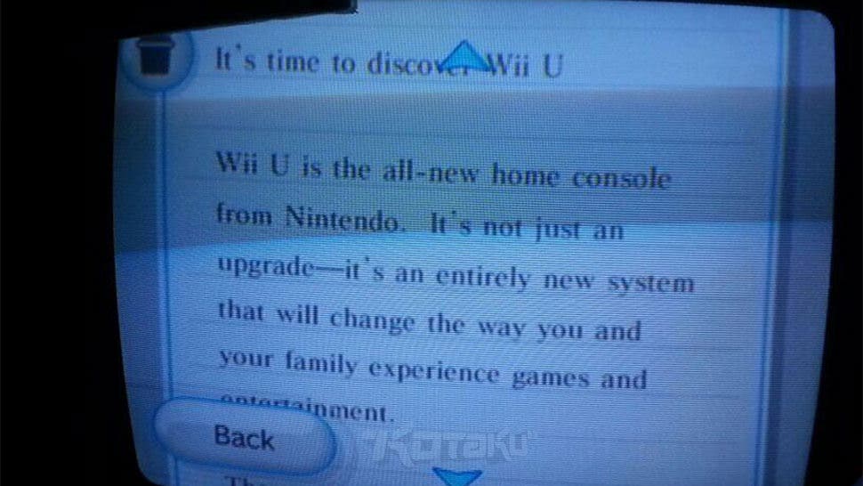 Nintendo esta enviando mensajes a los usuarios de Wii explicando lo que es Wii U