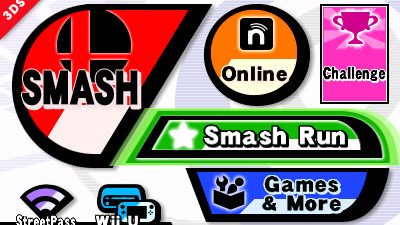 Así es el menú principal de ‘Super Smash Bros. 3DS’