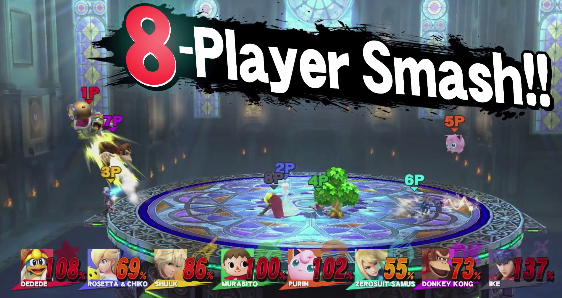 Nuevo gameplay con 8 jugadores en ‘Super Smash Bros for Wii U’