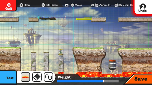 Gameplay del editor de niveles de ‘Super Smash Bros. for Wii U’
