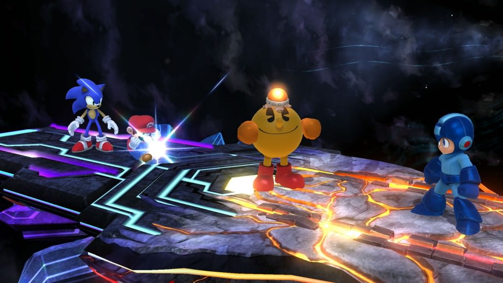 Aquí veis a Pacman, feliz con su nuevo sombrero (cedido por MegaMan) Smash