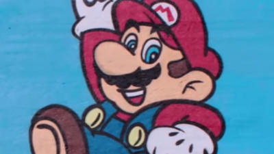 Impresionante mural de Super Mario en Rusia