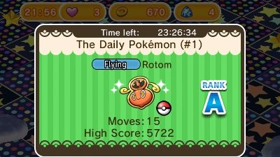 Rotom ventilador es el protagonista de hoy en la fase diaria de ‘Pokémon Shuffle’