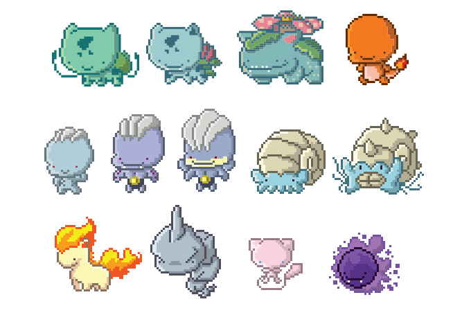 Un fan rediseña los 151 primeros Pokémon con un original estilo pixelado
