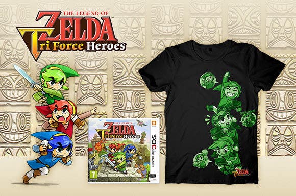 Echa un vistazo a la camiseta que ofrece la Nintendo UK Store  al reservar ‘Zelda: Tri Force Heroes’