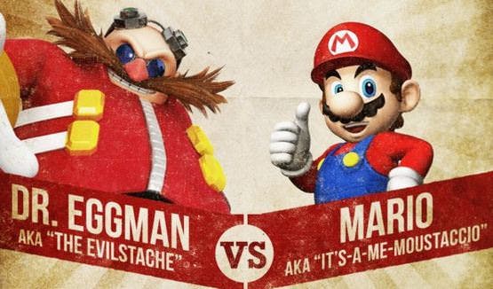Mario y el Dr. Eggman combaten por decidir quién tiene el mejor bigote