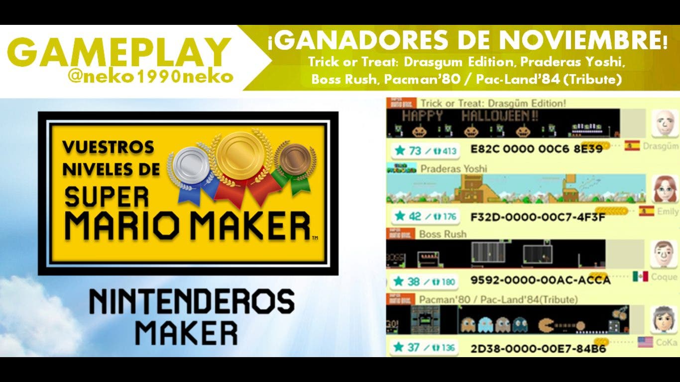 [Gameplay] Nintenderos Maker #13: ¡Ganadores de noviembre!