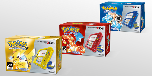 Los packs de 2DS con Pokémon Rojo, Azul y Amarillo también llegarán a Europa