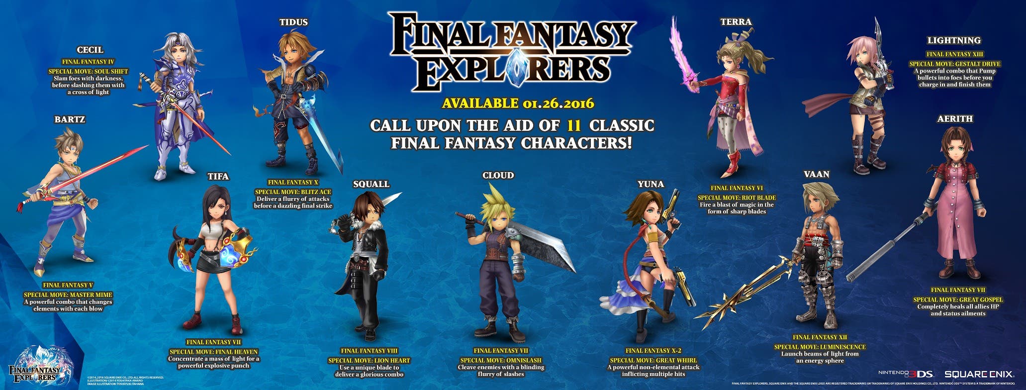 ‘Final Fantasy Explorers’: nueva infografía y trailer del Modo Trance