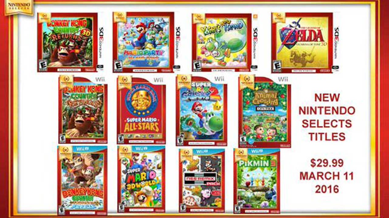 Filtran una nueva colección americana de Nintendo Selects para el 11 de marzo