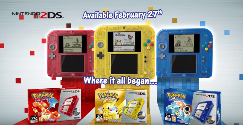 Comercial europeo de los packs de ‘Pokémon Rojo’, ‘Amarillo’ y ‘Azul’ para 3DS