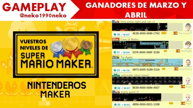 [Gameplay] Nintenderos Maker #35: ¡Ganadores de marzo y abril!
