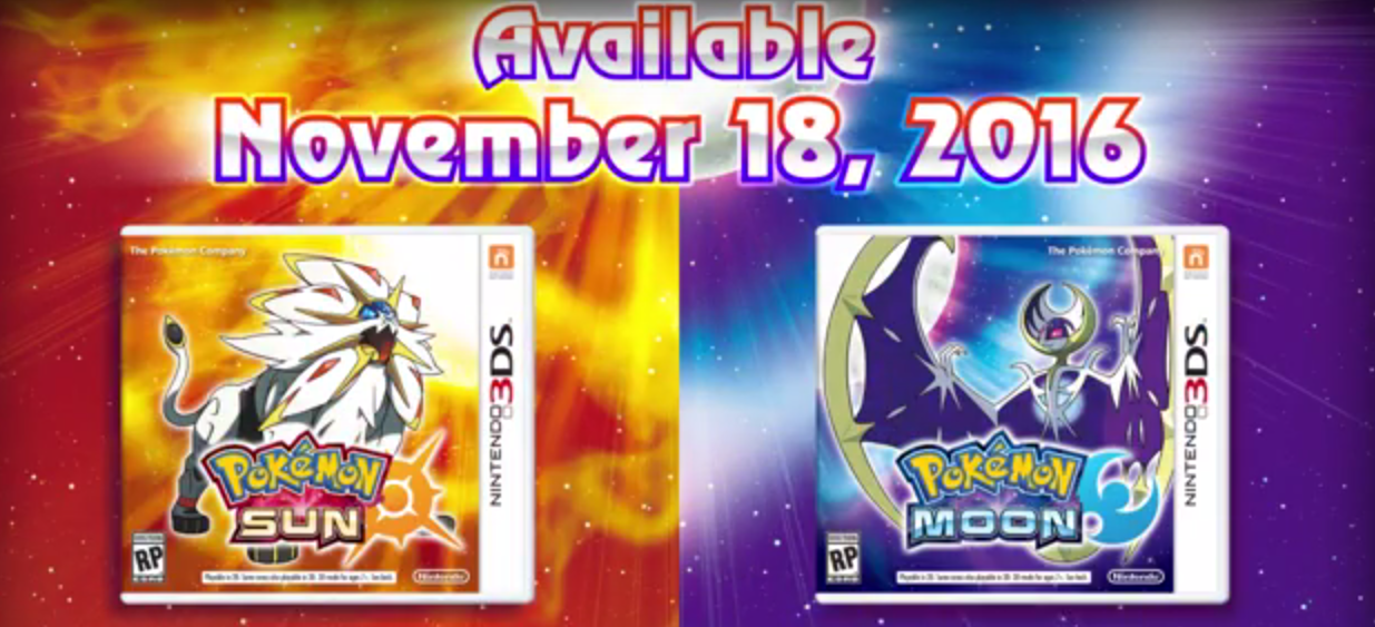 ‘Pokémon Sol y Luna’ a la venta el 18 de noviembre en Norteamérica
