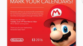 Nintendo será anfitriona de una presentación de socios de negocios en el E3 2016