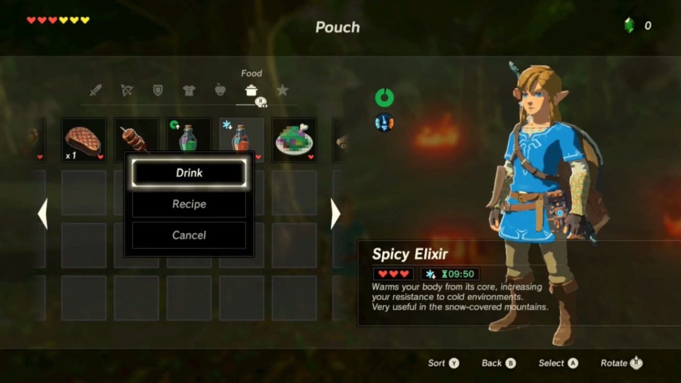 Link se hace cocinero en ‘The Legend of Zelda: Breath of the Wild’