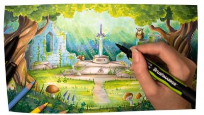 Echa un vistazo a este speed drawing de la Espada Maestra de ‘The Legend of Zelda’