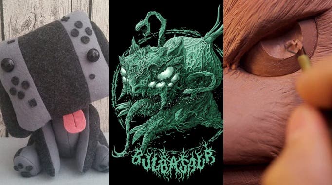 Ronda de fan-arts: Peluche del perrito meme de Switch, Pokémon-pesadillas y escultura a mano de Fox