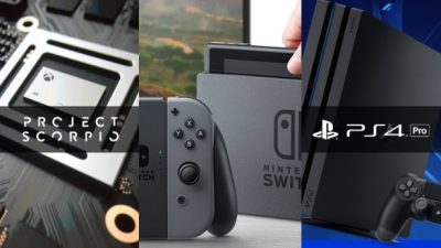 Comparativa del alcance de las presentaciones de Nintendo Switch, PS4 Pro y Project Scorpio