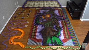 Alucina con este tributo a ‘Zelda: Majora’s Mask’ creado con más de 60.000 piezas de dominó