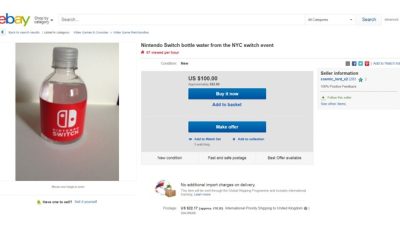 Estas botellas de agua con el logo de Switch se están revendiendo en eBay a precios desorbitados