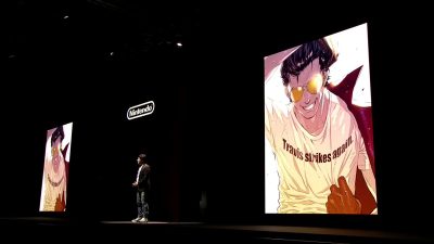 El artwork mostrado de Travis Touchdown ha sido diseñado por Yusuke Kozaki