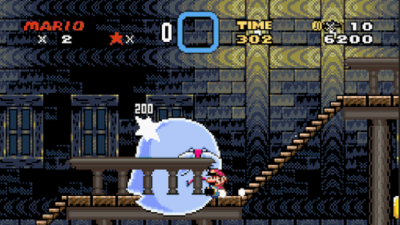 Podemos derrotar al Big Boo de ‘Super Mario World’ deslizándonos por las escaleras
