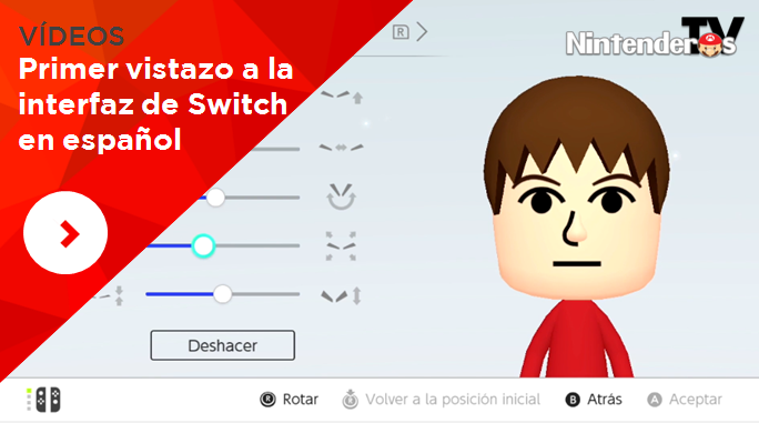 [Vídeos] Primer vistazo a la interfaz de Switch en español: Inicio, menús, editor de Miis y más