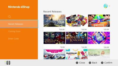 La sección de «Lanzamientos recientes» de la eShop de Switch solo puede contener 24 juegos