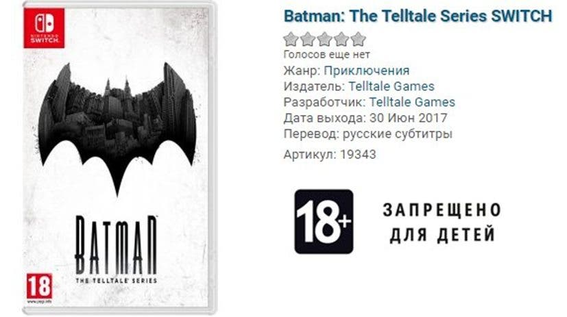 Varias tiendas europeas listan Batman: The Telltale Series para Nintendo Switch
