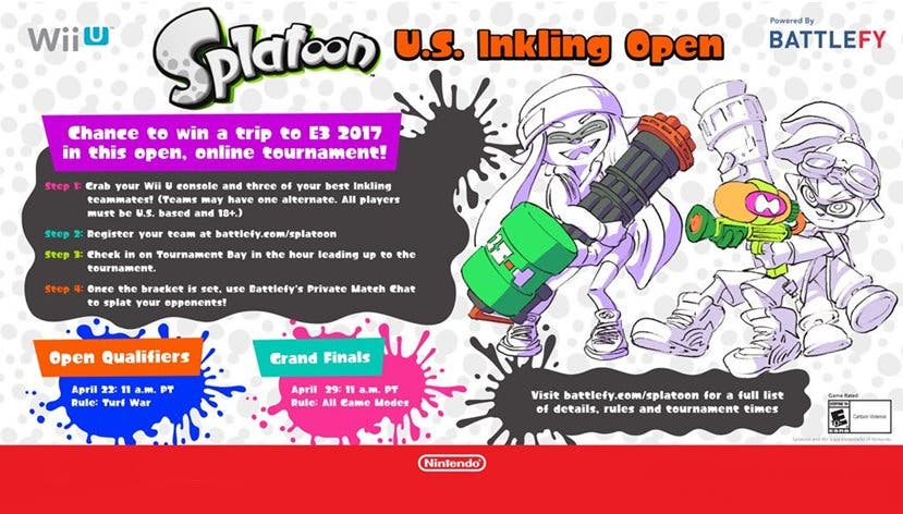 Nintendo of America anuncia un torneo oficial de Splatoon con un viaje al E3 como premio