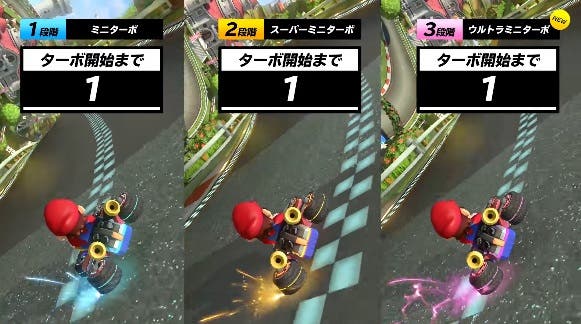 Este vídeo compara la duración de los tres mini-turbos de Mario Kart 8 Deluxe