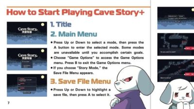 [Act.] Un vistazo a algunas páginas del manual de Cave Story+, tamaño de la descarga