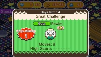 Novedades en Pokémon Shuffle: Rowlet, nuevo Safari Pokémon y set de Pokémon Diarios, Incineroar y más
