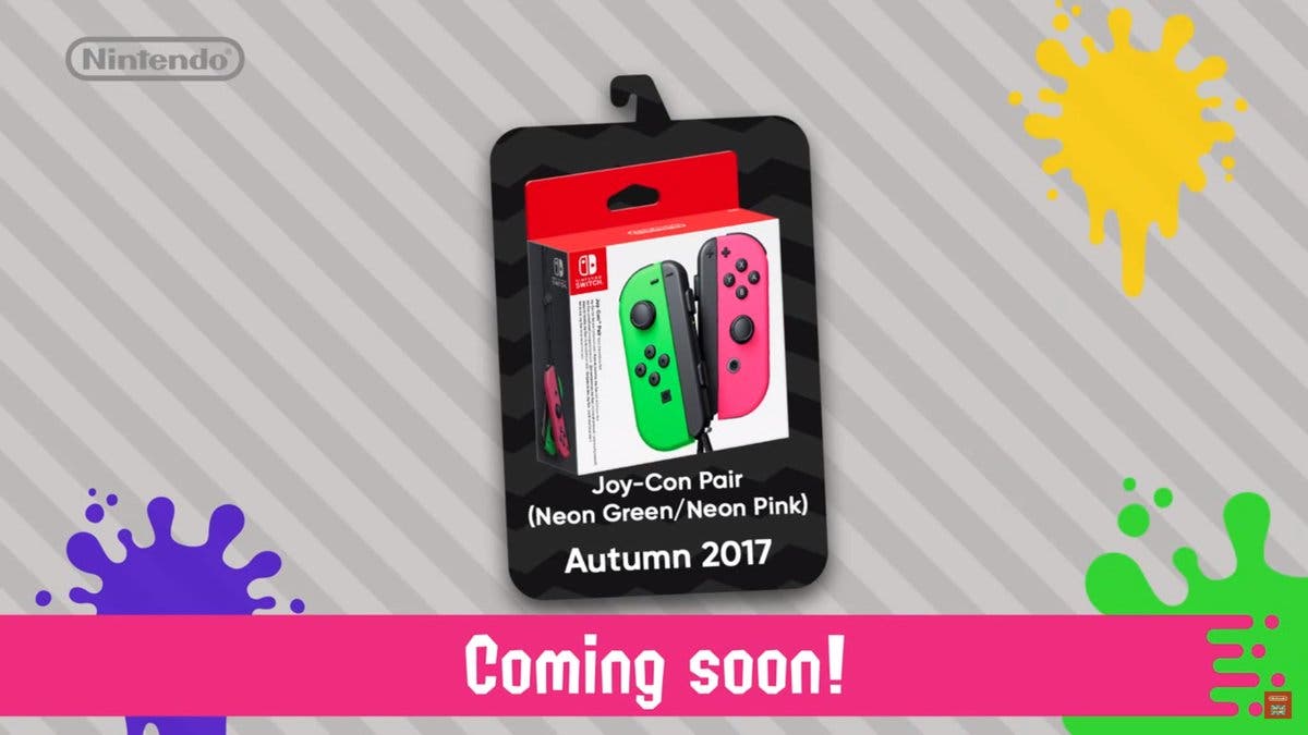 Europa recibirá un pack de Switch con Splatoon 2, un Pro Controller del juego y Joy-Con rosa y verde neón