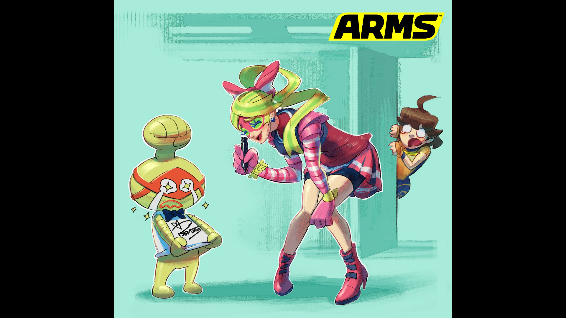 Puñejandro, Ribbon Girl y Mechanica protagonizan el último y divertido arte oficial de ARMS