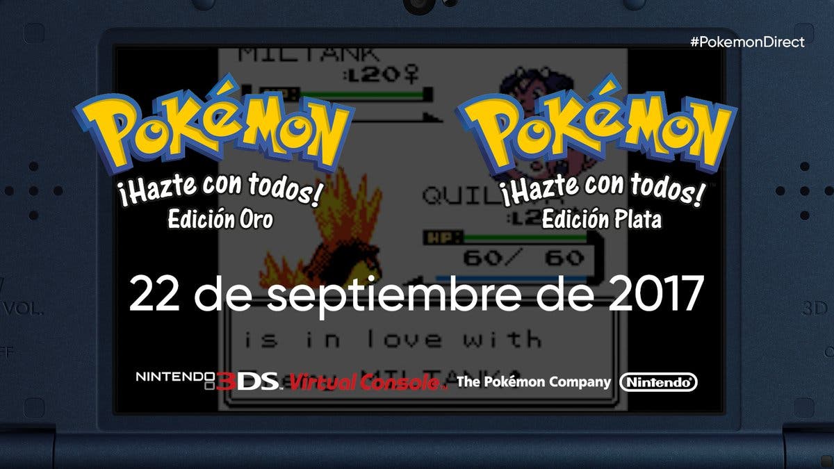 Pokémon Oro y Plata llegarán a la Consola Virtual de Nintendo 3DS el 22 de septiembre