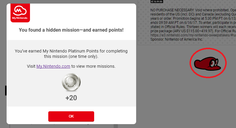 Gana 20 Puntos de platino de My Nintendo con esta misión secreta del sitio oficial del E3 2017