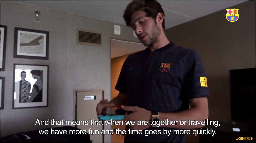 Sergi Roberto, jugador del FC Barcelona, comparte su debilidad y la de sus compañeros de equipo por Switch