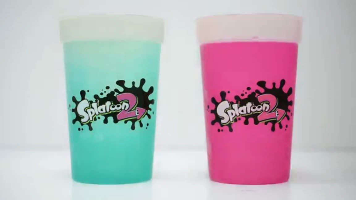[Act.] Nintendo NY nos muestra los vasos de Splatoon 2 que cambian de color y otros artículos del juego que ha recibido