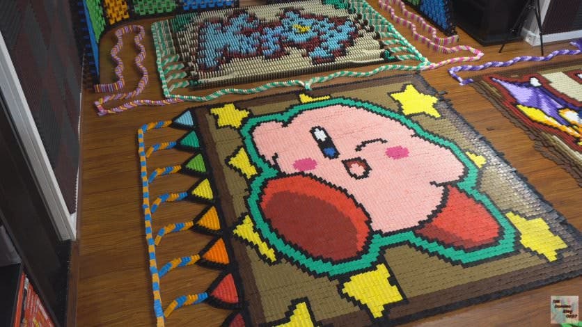 No te pierdas este tributo a Kirby creado con más de 23.000 fichas de dominó