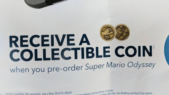 Best Buy regala esta genial moneda de coleccionista con la reserva de Super Mario Odyssey