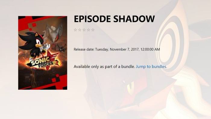 Filtrado el DLC “Episode Shadow” de Sonic Forces