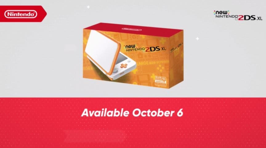 La New Nintendo 2DS XL naranja se lanzará en Norteamérica este 6 de octubre