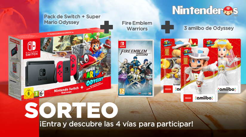 [Act.] ¡Sorteamos un pack de Nintendo Switch con Super Mario Odyssey + Fire Emblem Warriors + 3 amiibo!