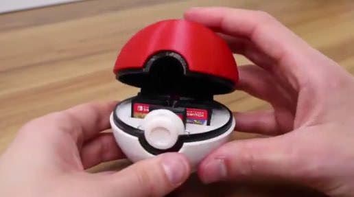 Echa un vistazo a este Poké Ball-tarjetero para cartuchos de Nintendo Switch creado con impresión 3D
