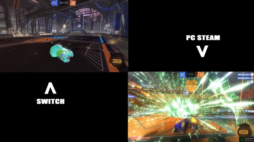 Comparativa en vídeo de Rocket League: Nintendo Switch vs. PC