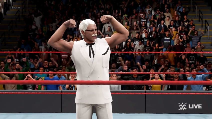 En WWE 2K18 podremos jugar como el Coronel Sanders, fundador de KFC